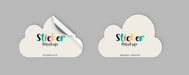 Free Pack Of Cloud Stickers Mockup Psd