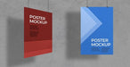 Free Pack Of Posters With Clips Mockup Psd