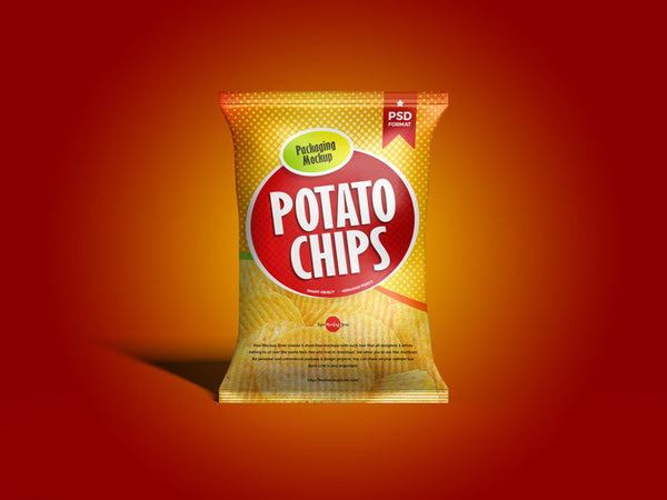 Free Packaging Chips Bag Mockup Psd