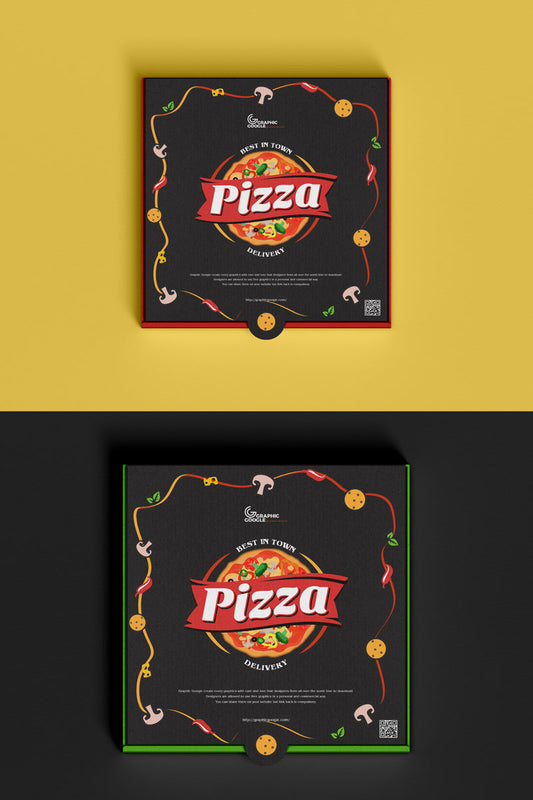 Free Packaging Pizza Box Mockup Psd