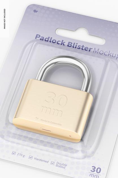 Free Padlock Blister Mockup Psd