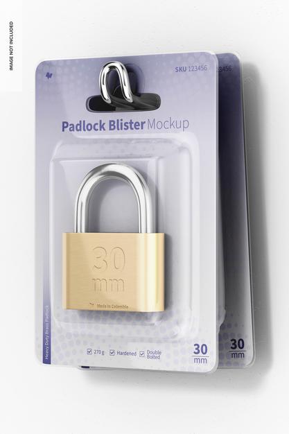 Free Padlock Blister Mockup Psd