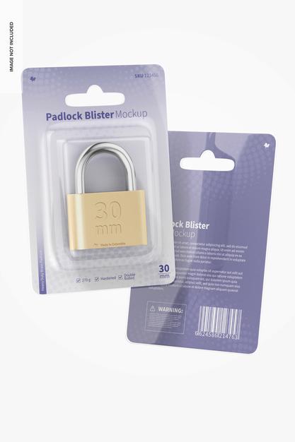 Free Padlock Blisters Mockup Psd