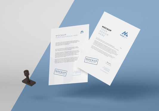 Free Paper And Seal Mock-Up Arrangement Psd