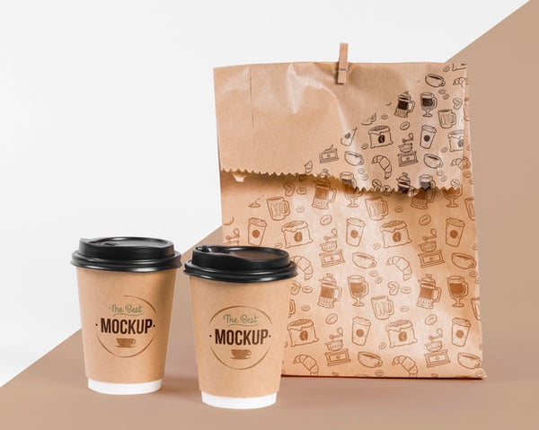 Free Paper Bag Concept With Mock-Up Psd