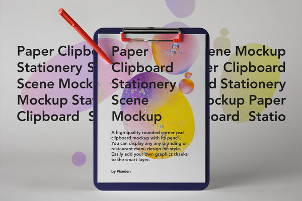 Free Paper Clipboard Psd Mockup Scene