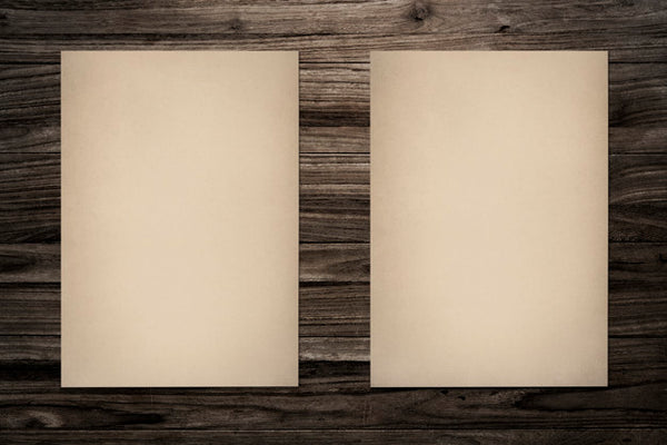 Free Paper Mockup Set On Wood Background Psd