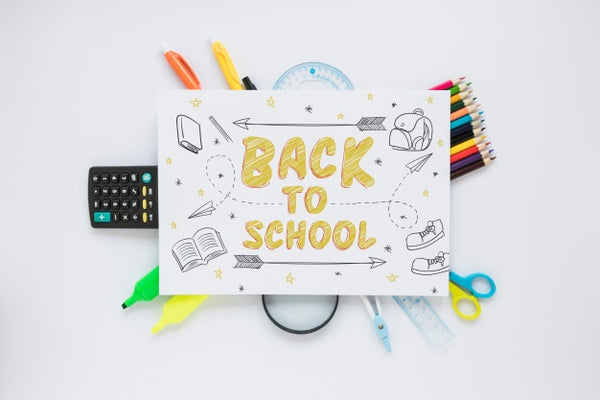 Free Paper Mockup With Back To School Concept Psd