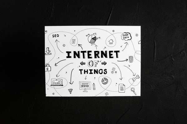 Free Paper Mockup With Iot Concept Psd