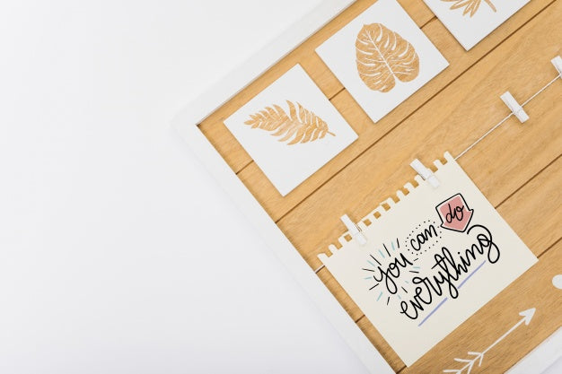 Free Paper Mockup With Tropical Leaves Psd