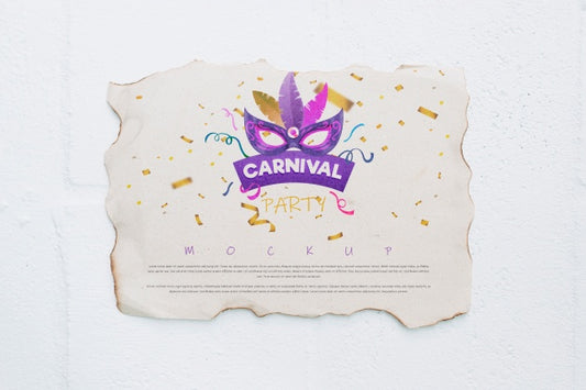 Free Paper Page Mockup With Carnival Concept Psd