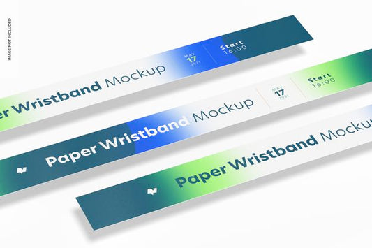 Free Paper Wristband Mockup, Close Up Psd