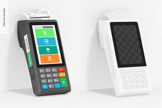 Free Payment Device Mockup, Leaned Psd