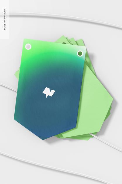 Free Pennant Banner Mockups, Stacked Psd