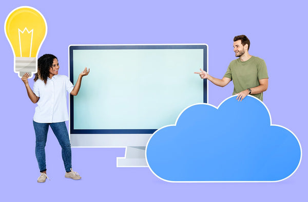 Free People With Icons Related To Cloud Technology And Internet