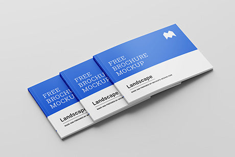 Free Perfect Binding Landscape Brochure Mockup