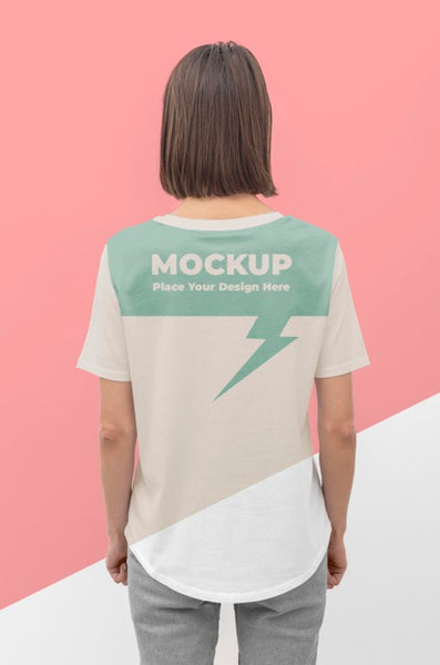 Free Person Wearing A Japanese T-Shirt Mock-Up Psd