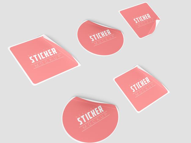 Free Perspective Sticker Set Mockup Psd – DreamBundles