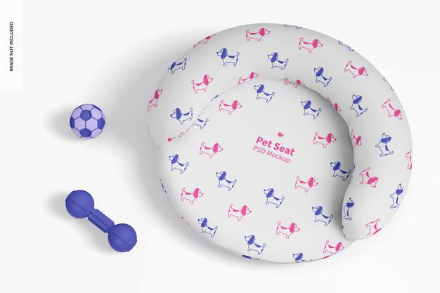 Free Pet Seat Mockup, Top View Psd