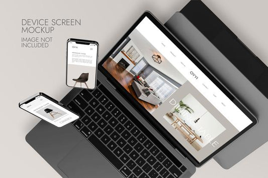 Free Phone And Notebook Screen - Device Mockup Psd