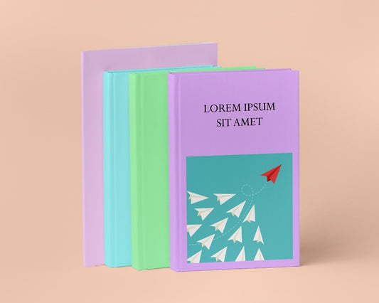 Free Pile Of Different Books Mock-Up Psd