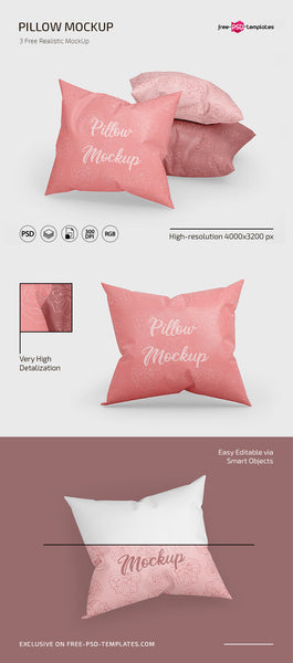 Free Pillow Mockup In Psd