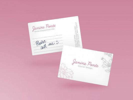 Free Pink Bussiness Card Mockup Psd