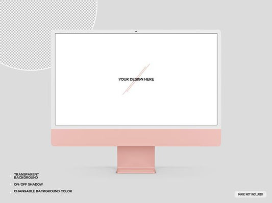 Free Pink Desktop Computer Mockup Psd