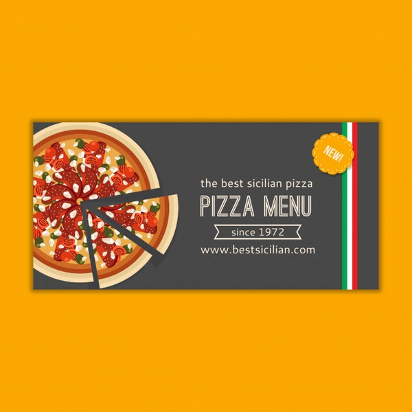 Free Pizza Menu Banner Mockup Psd