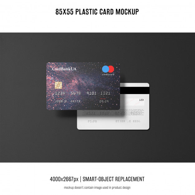 Free Plastic Credit Card Mockup Psd