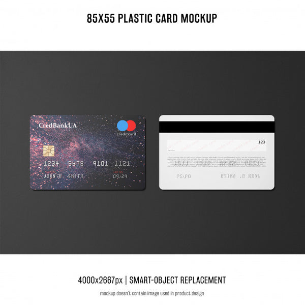 Free Plastic Credit Card Mockup Psd