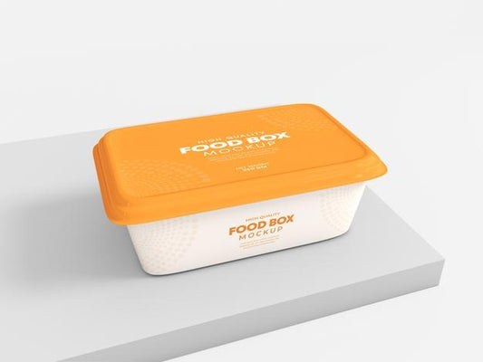 Free Plastic Food Box Packaging Mockup Psd