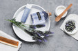 Free Plate With Lavender Water Bottle Psd