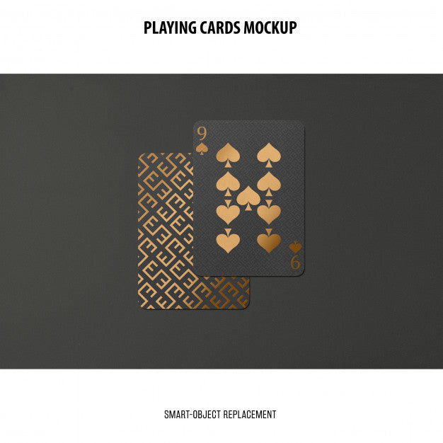 Free Playing Cards With Golden Foil Mockup Psd