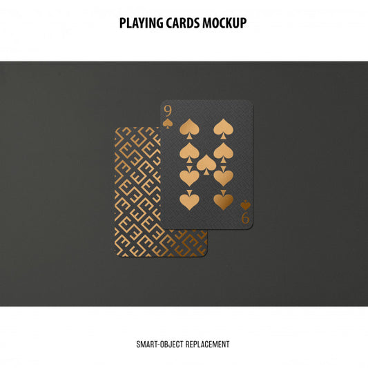 Free Playing Cards With Golden Foil Mockup Psd