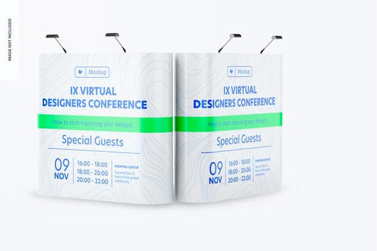 Free Pop Up Straight Stands Mockup Psd