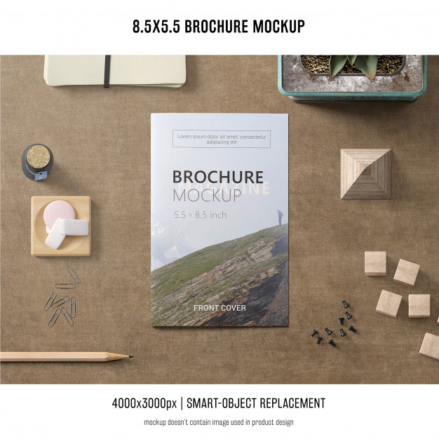 Free Portrait Brochure Mockup Psd