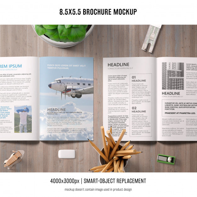 Free Portrait Brochure Mockup Psd