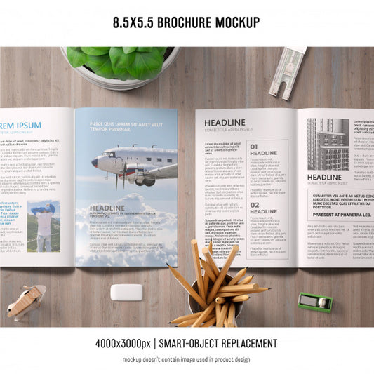 Free Portrait Brochure Mockup Psd