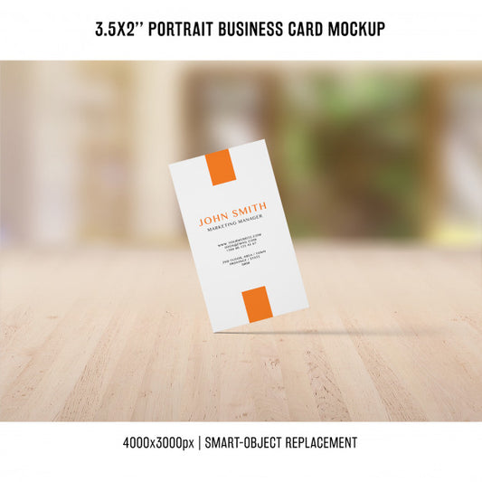 Free Portrait Business Card Mockup Psd