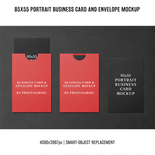 Free Portrait Business Card Mockup Psd