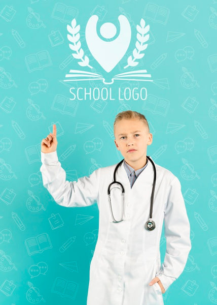 Free Portrait Of Young Boy Posing As Doctor Psd