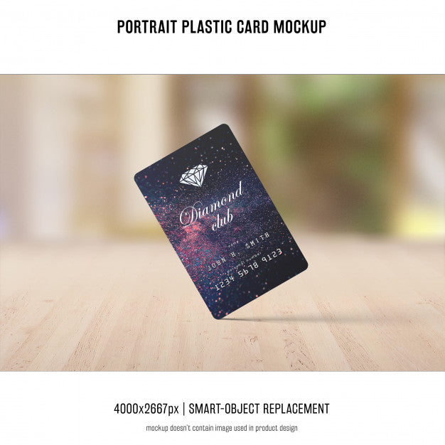 Free Portrait Plastic Card Mockup Psd