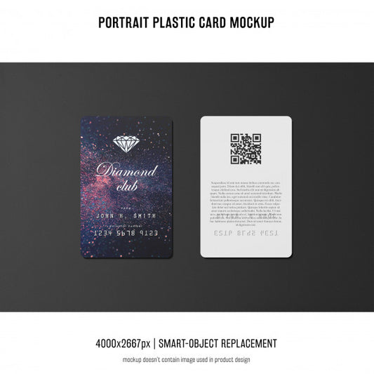 Free Portrait Plastic Card Mockup Psd