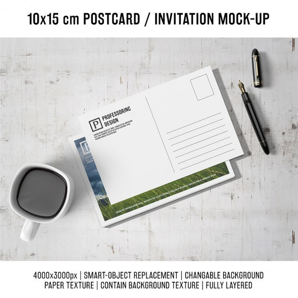 Free Postcard Mock Up Design Psd