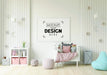 Free Poster Frame In Children'S Bedroom Mockup Psd