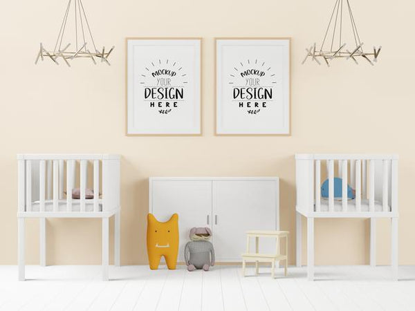 Free Poster Frame In Children'S Bedroom Psd Mockup Psd