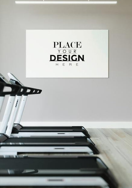 Free Poster Frame In Fitness Gym Mockup Psd