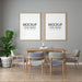 Free Poster Frame In Living Room Mock Up Psd