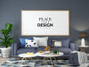 Free Poster Frame In Living Room Mock Up Psd